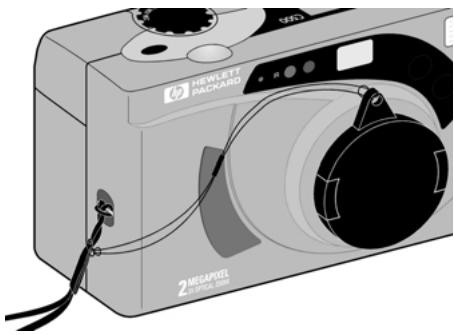 COMPAQ PHOTOSMART C500 - Pour fixer le cordon du cache de l'objet : - 1