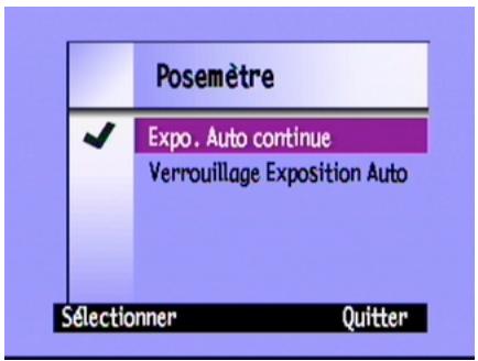COMPAQ PHOTOSMART C500 - Pour régler le paramètre de posemètre de la méthode d'exposition automatique : - 1
