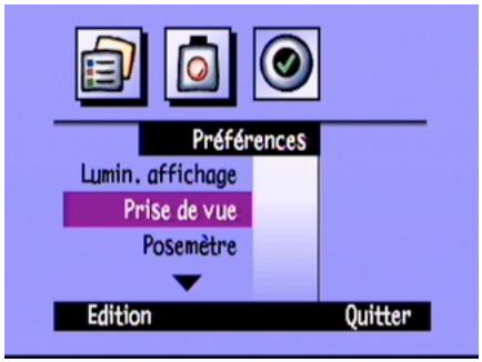 COMPAQ PHOTOSMART C500 - Pour activer ou désactiver l'affichage immédiat : - 1