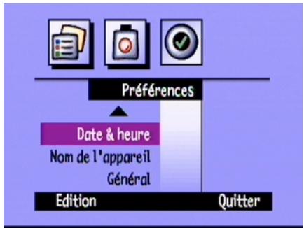 COMPAQ PHOTOSMART C500 - Pour modifier la date et l'heure à l'aide du menu de l'appareil photo : - 1