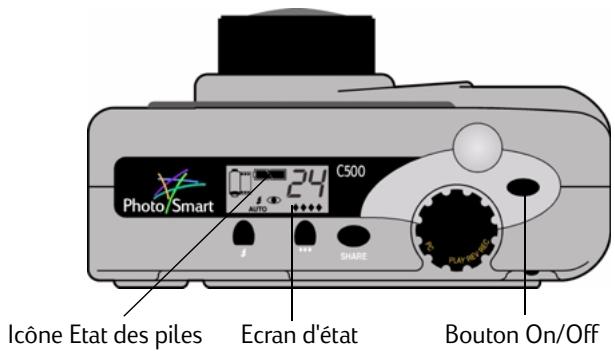 COMPAQ PHOTOSMART C500 - Pour vérifier le niveau des piles principales : - 4