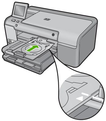 COMPAQ PHOTOSMART D7500 - Soluizione 1: Spingere il supporto CD/DVD nel vassoio CD/DVD - 1
