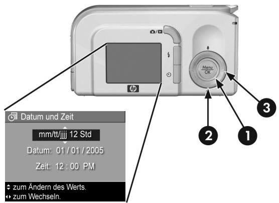 COMPAQ PHOTOSMART E317 - Einstellen von Datum und Zeit - 1