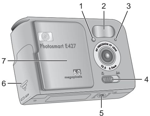 COMPAQ PHOTOSMART E427 - Avant, dessous et côté de l'appareil photo - 1