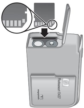COMPAQ PHOTOSMART E427 - Insertion et formatage d'une carte mémoire en option - 1
