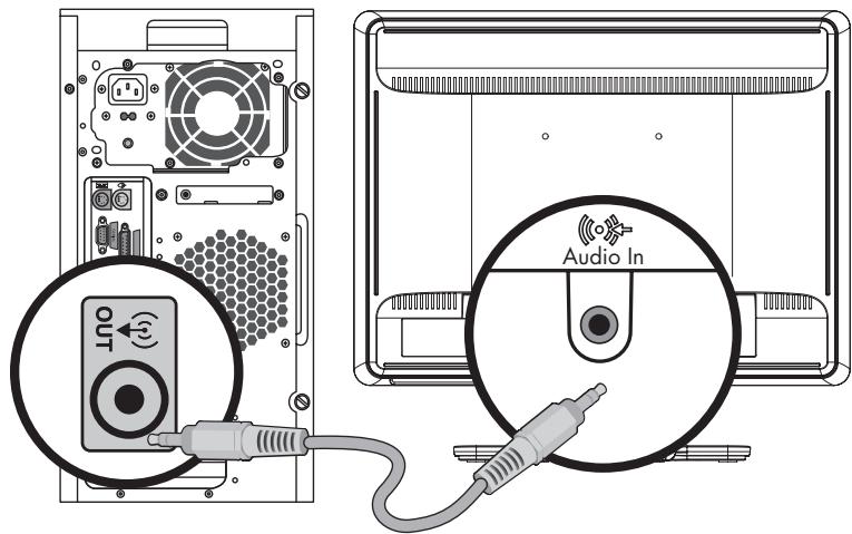 COMPAQ W2207 - Branchement du câble audio - 1