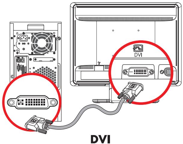 COMPAQ W2228H - Branchement du câble VGA (analogique) ou du câble dvi-d (numérique) - 2