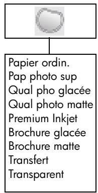 COMPAQ 310 - Options du bouton type de papier - 1
