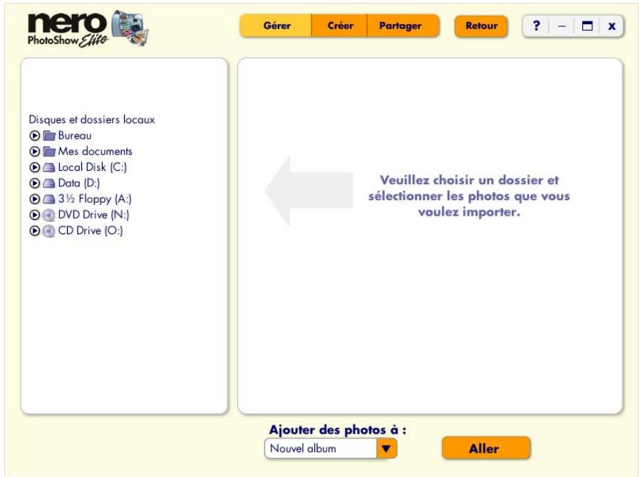 NERO PHOTOSHOW ELITE - Importation des photos - 1