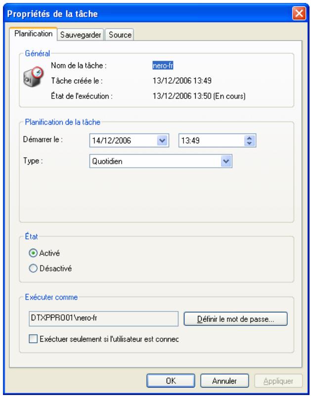 NERO BACKITUP 2 - Modifier les tâches - 4