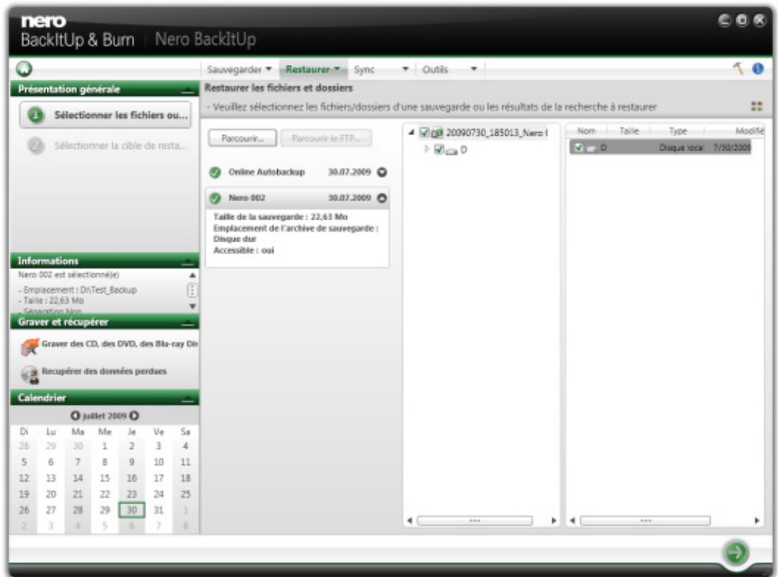 NERO BACKITUP MULTIMEDIA SUITE 10 - Restaurer une sauvegarde de fichier - 1