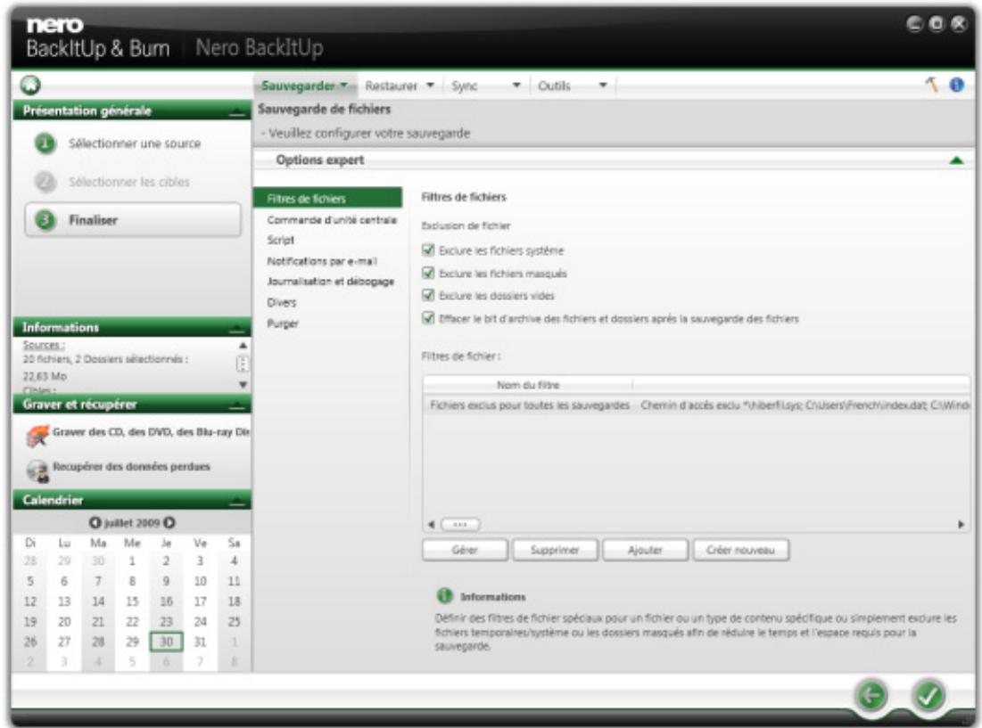 NERO BACKITUP MULTIMEDIA SUITE 10 - Présentation des options expert de sauvégarde et de restauration - 1