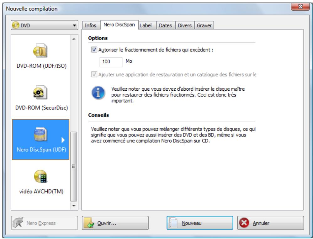 NERO BURNING ROM MULTIMEDIA SUITE 10 - Création de plusieurs disques avec Nero DiscSpan - 3