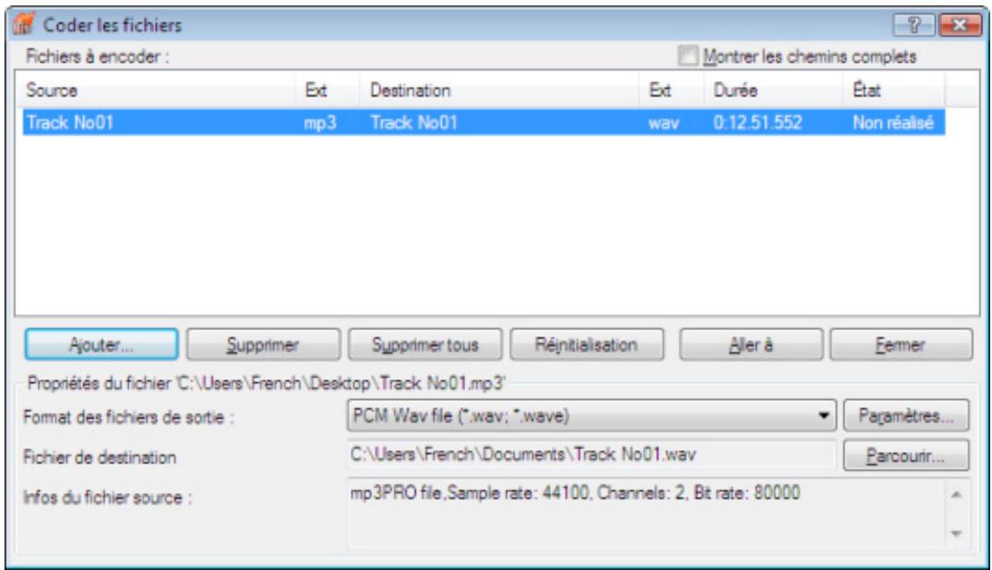 NERO BURNING ROM MULTIMEDIA SUITE 10 - Fenêtre Encoder les fichiers - 1