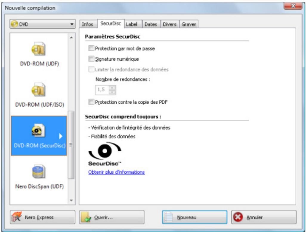 NERO BURNING ROM MULTIMEDIA SUITE 10 - Compilation d'un disque SecurDisc - 2