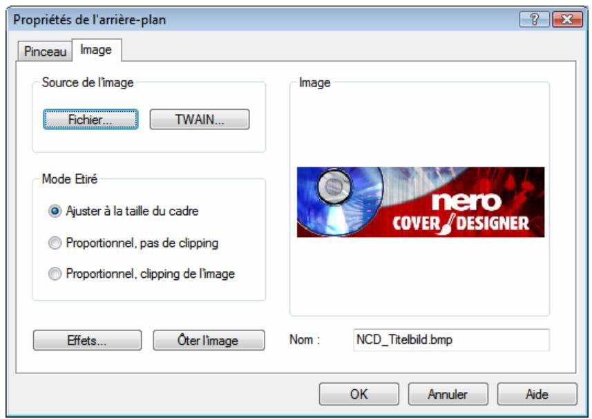 NERO COVERDESIGNER - Onglet Image - 1