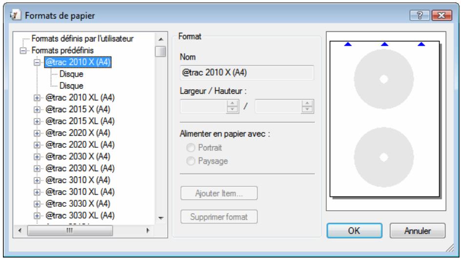 NERO COVERDESIGNER - Fenêtre Formats de papier - 1