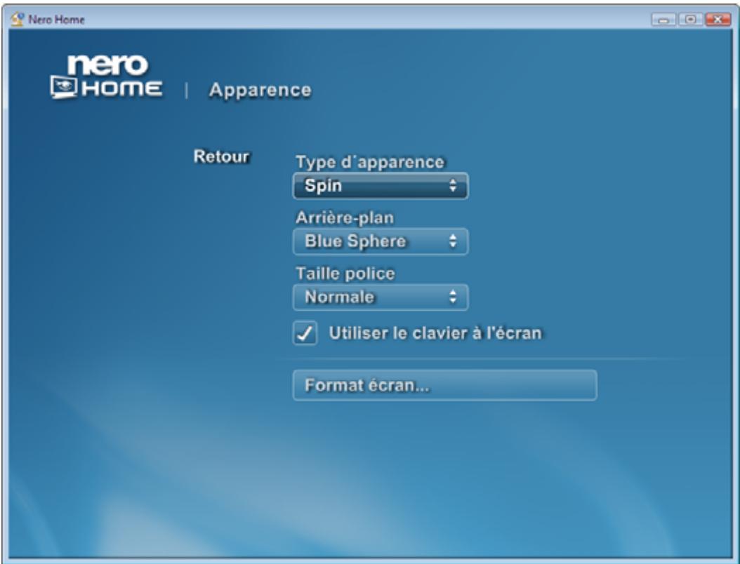 NERO HOME - Changer l'apparence du programme - 1