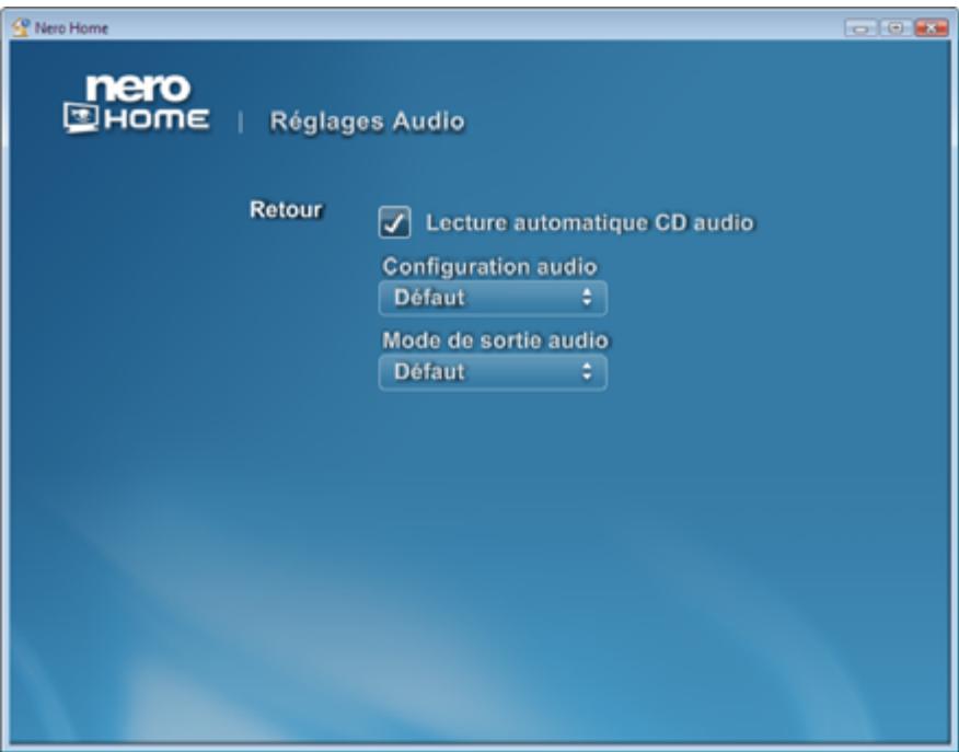 NERO HOME - Paramètres audio - 1