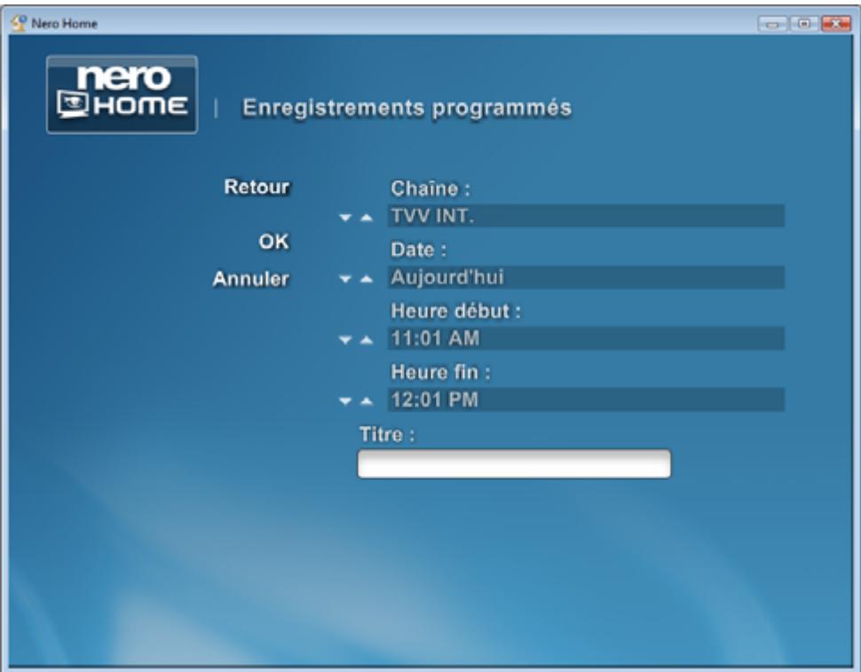 NERO HOME - Programmer de nouveaux enregistrement - 2