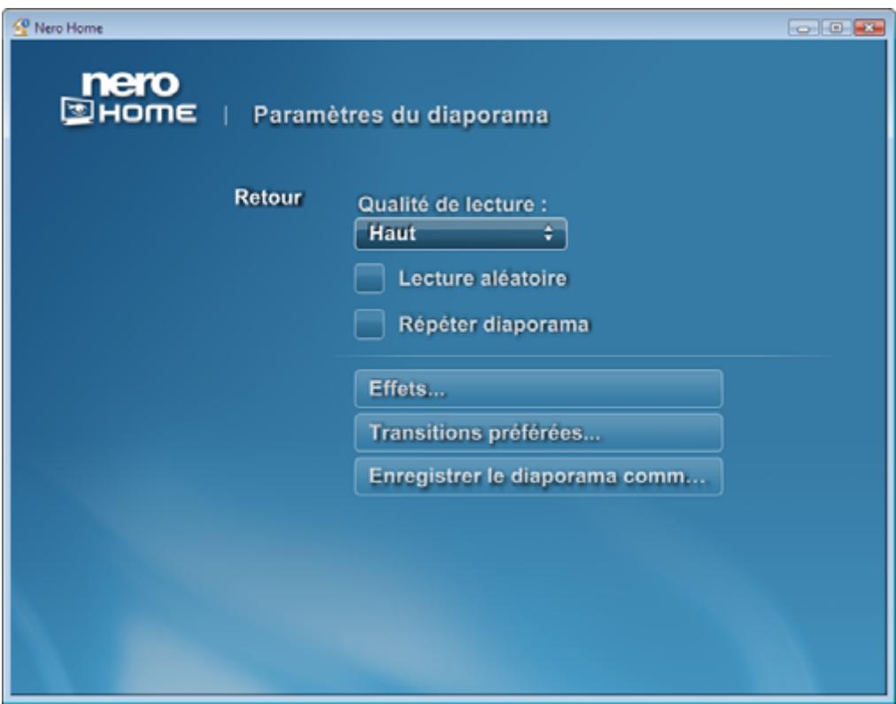 NERO HOME - Définir les paramètres de lecture par défaut pour les diaporamas - 1