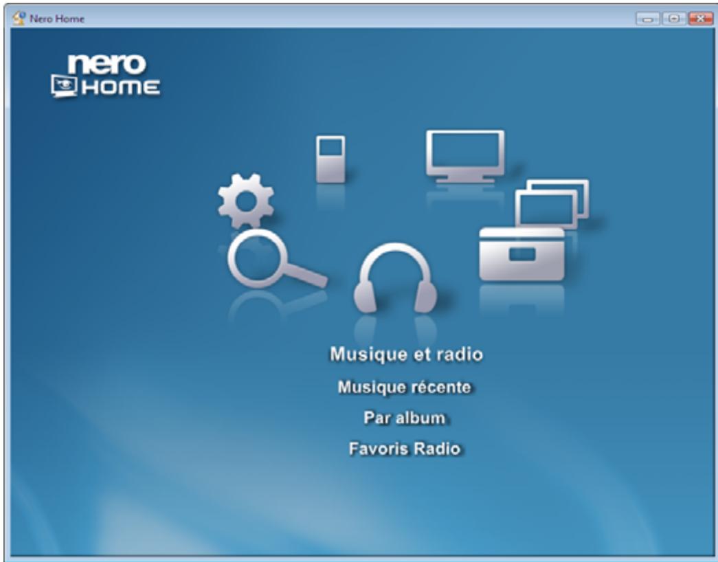 NERO HOME - Ecran de démarrage de Nero Home - 1