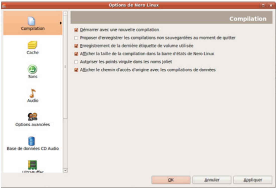 NERO LINUX 4 - Options de configuration - 1