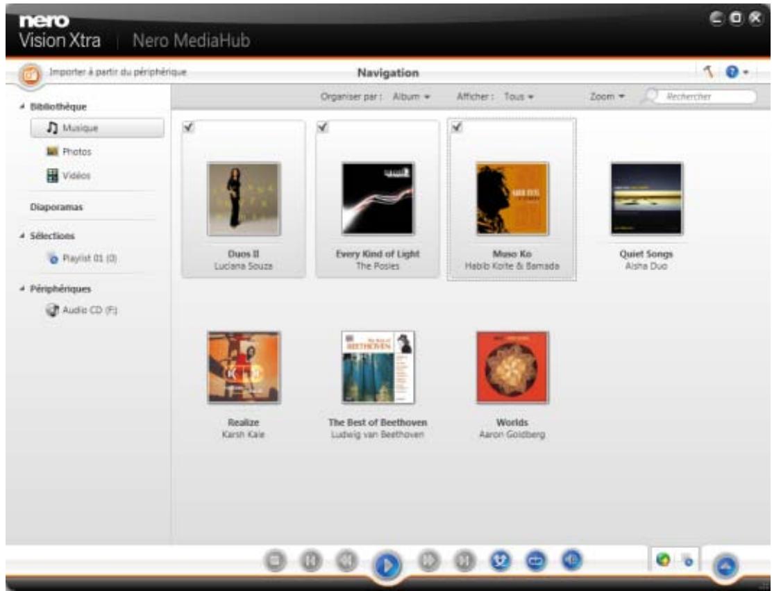 NERO MEDIAHUB MULTIMEDIA SUITE 10 - Écran de navigation musicale - 1