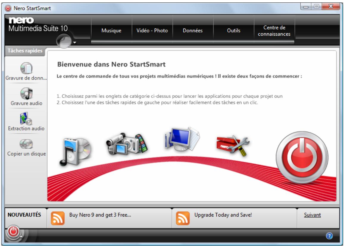 NERO MEDIAHUB MULTIMEDIA SUITE 10 - Demarrage du programme - 1