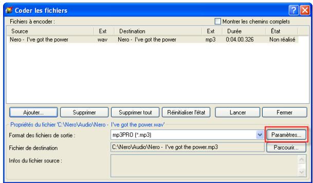 NERO MP3 - Encoder un fichier wav - 3