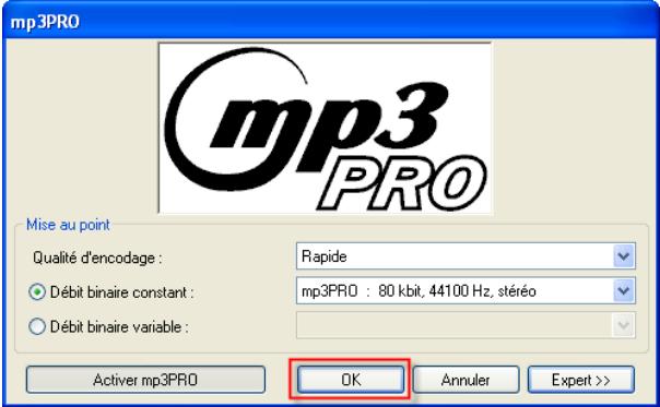 NERO MP3PRO - Paramètres du mode expert - 2
