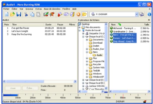 NERO MP3PRO - Comment créer un CD audio à partir de fichiers MP3 ou MP3PRO - 3