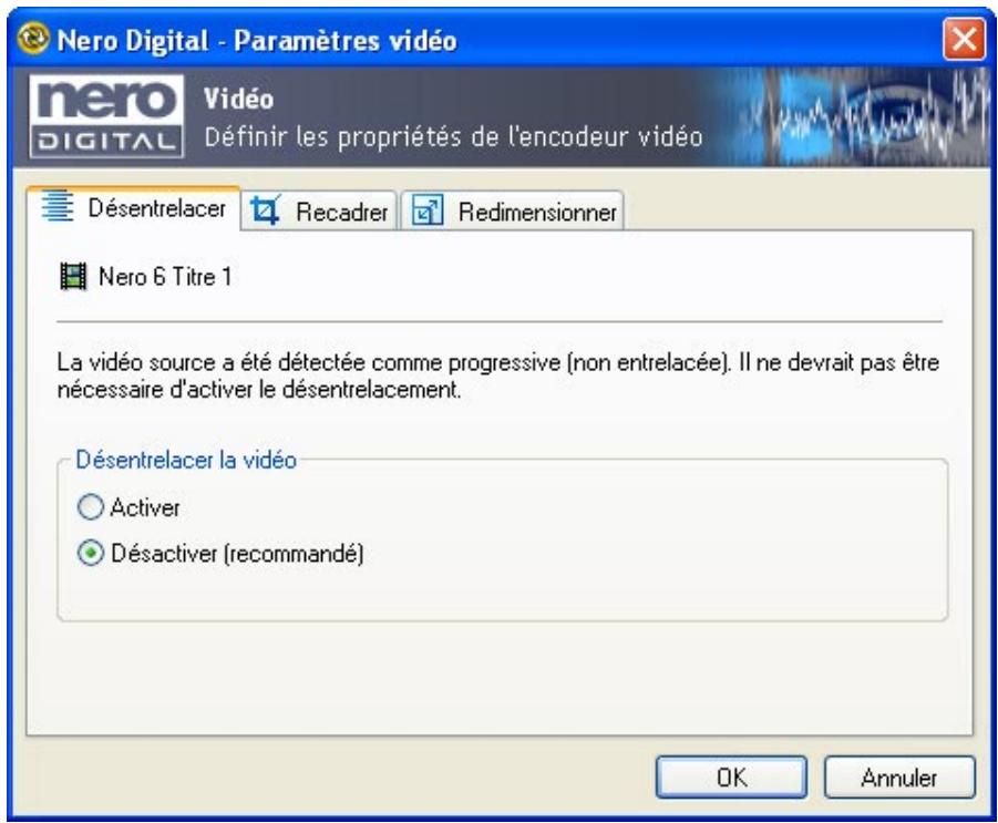 NERO RECODE 2 - Définition des paramètres video - 3