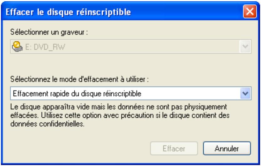 NERO RECODE 2 - Effacement du contentu d'un disque - 2