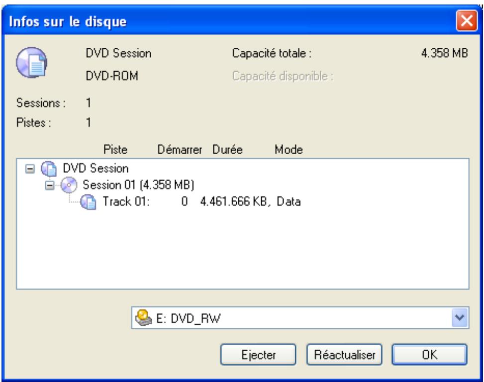 NERO RECODE 2 - Obtention d'informations sur le disque inséré - 2