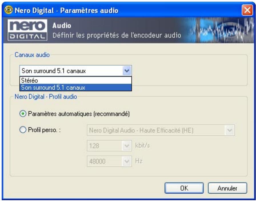 NERO RECODE 2 - Définition des paramètres audio - 3