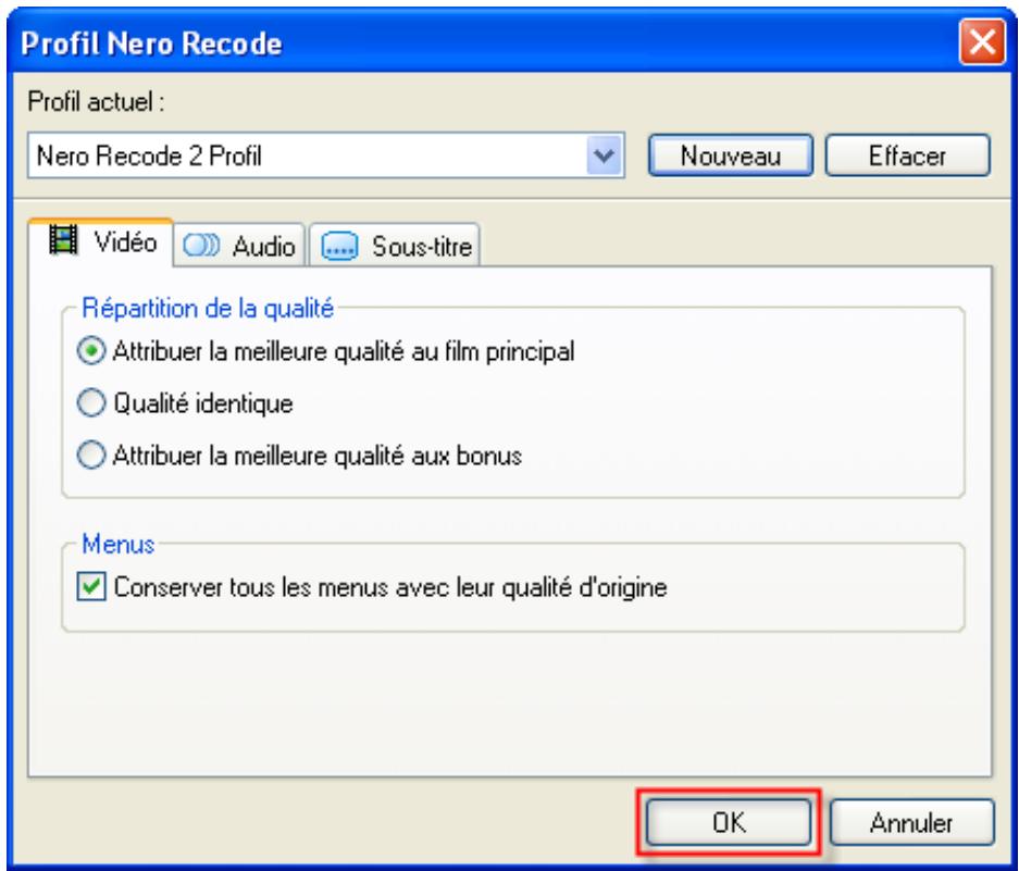 NERO RECODE 2 - Suppression d'un profil d'importation - 6
