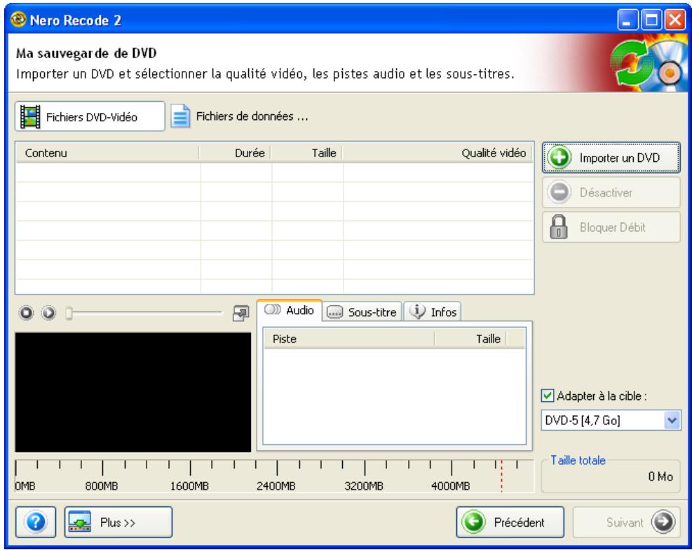 NERO RECODE 2 - Importation d'un DVD - 3