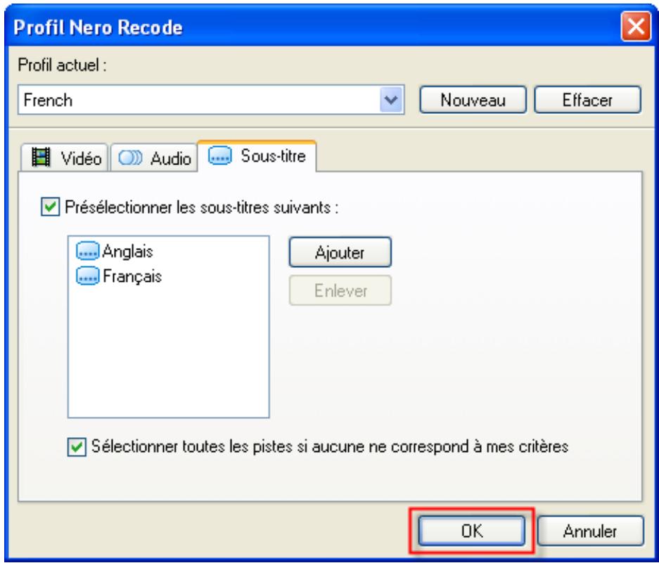 NERO RECODE 2 - Edition d'un profil d'importation existant - 4