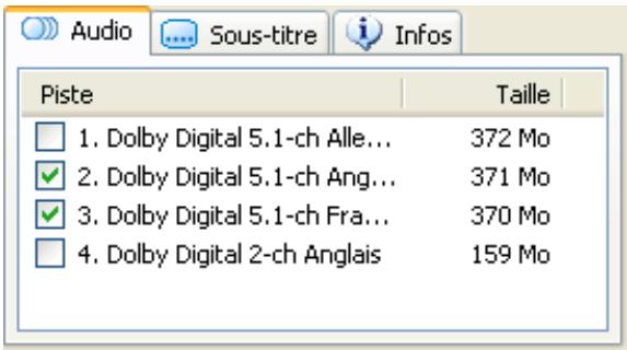 NERO RECODE 2 - Sélection des pistes audio - 1