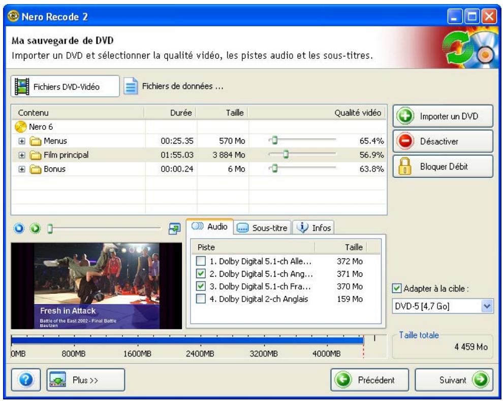 NERO RECODE 2 - Importation d'un DVD - 5