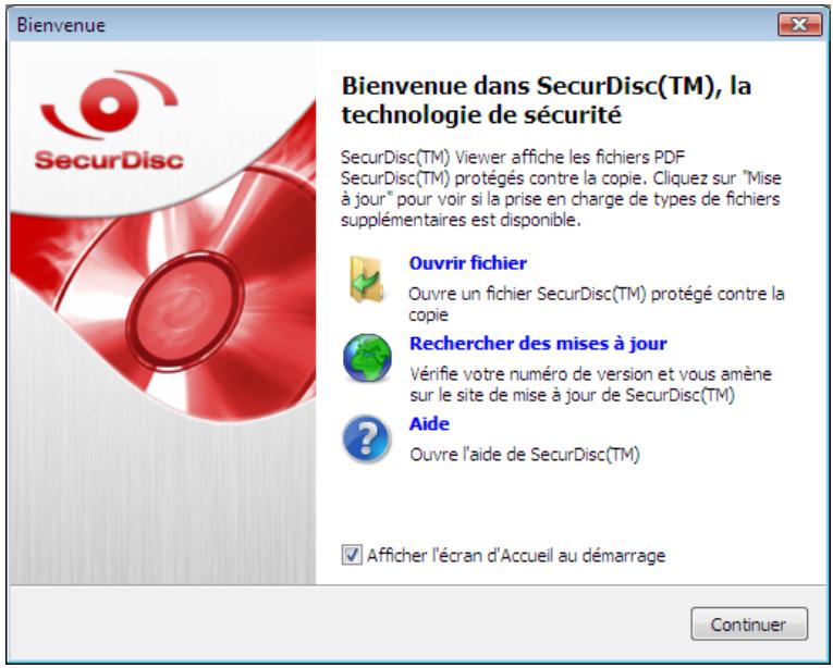 NERO SECURDISC VIEWER 9 - Fenêtre de démarrage de SecurDisc Viewer - 1