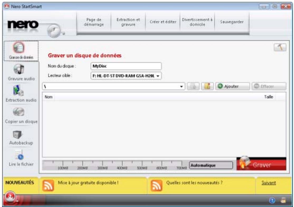 NERO STARTSMART 9 - Écran Graver un disque de données - 1