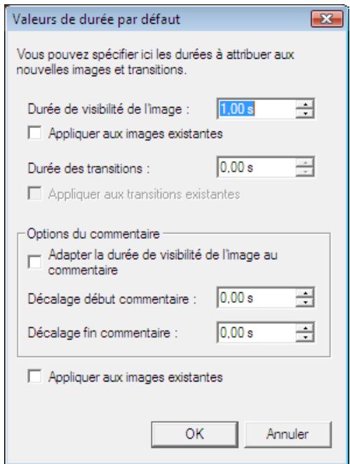 NERO VISION 9 - Diaporama : réglage de la durée d'affichage - 3