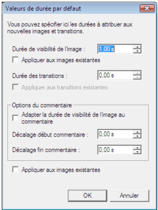 NERO VISON - Diaporama : réglage de la durée d'affichage - 1