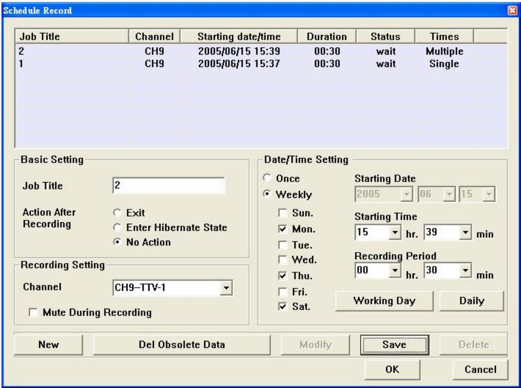 GENIUS DVB-T01 - Configuration des Enregistements Programmés - 1