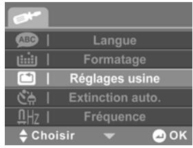 GENIUS G-SHOT DV506 - Réglages usine - 1