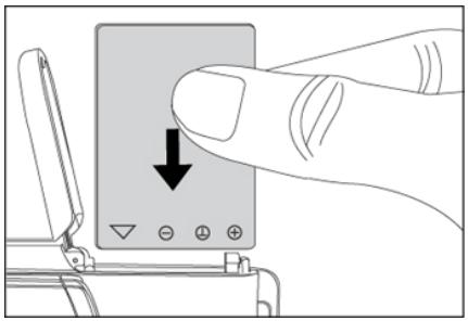 GENIUS G-SHOT P713 MP3 - Insertion de la pile - 1