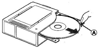 AIWA ADC-EX106 - Coloque el disco compaco hasta el fondo con elgado de la etiqueta hacía arriba. - 2