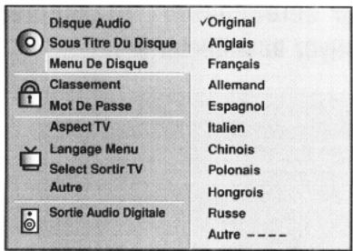 AIWA XD-DV370 - Menu de disque - 1